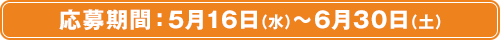 応募期間：5月16日（水）～6月30日（土）